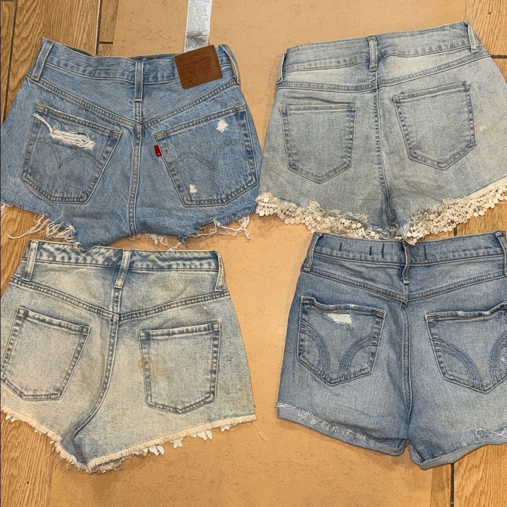 Levi's Hollister Women’s Jean Shorts Distressed High Rise Daisy Dukes 0/24 - Picture 10 of 10